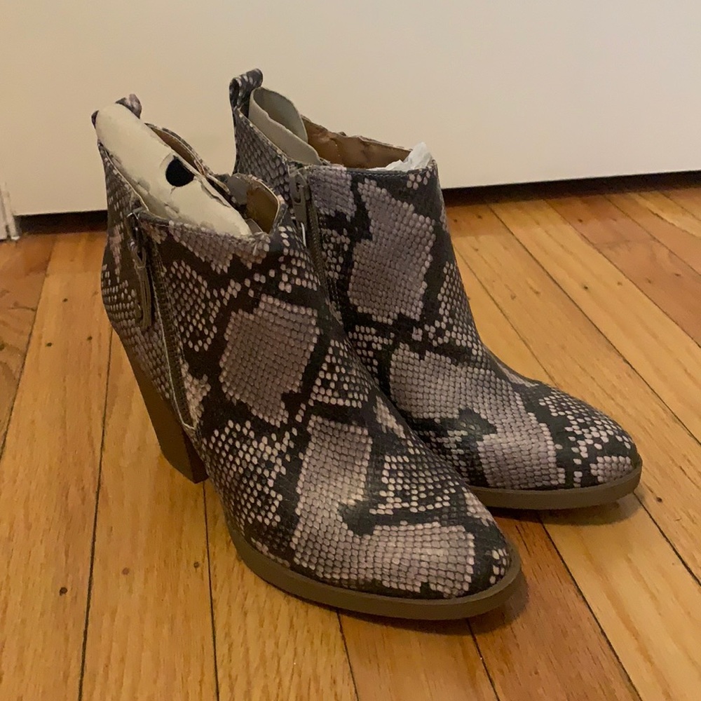 Snakeskin Booties